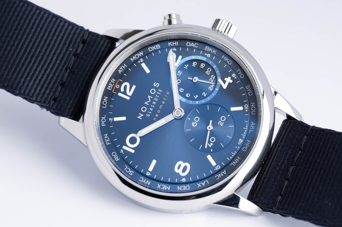 Nomos Club Neomatik Sport Weltzeit Worldtimer Blau 790 - Detailansicht 9