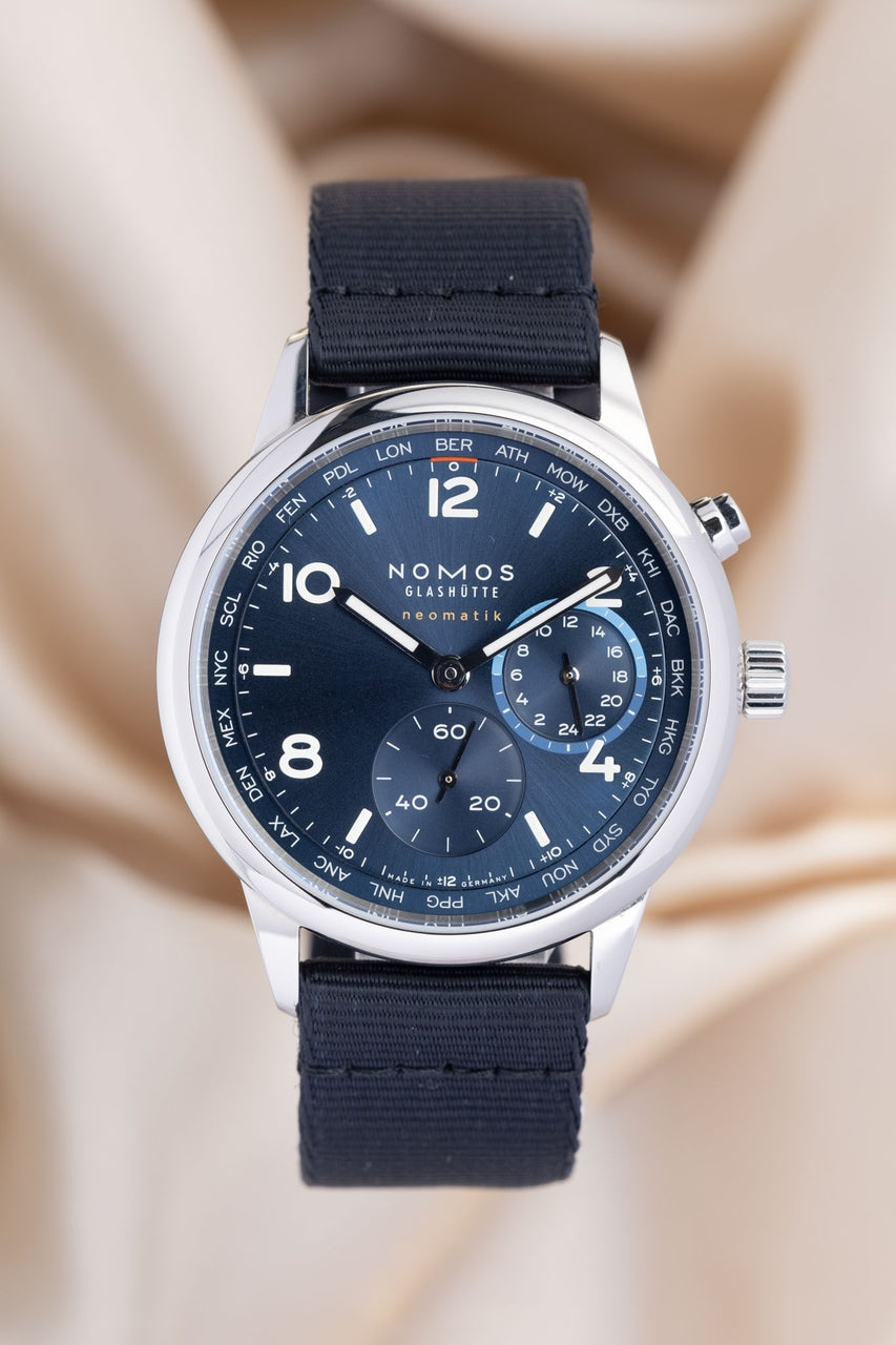 Nomos Club Neomatik Sport Weltzeit Worldtimer Blau 790 - Thumbnail