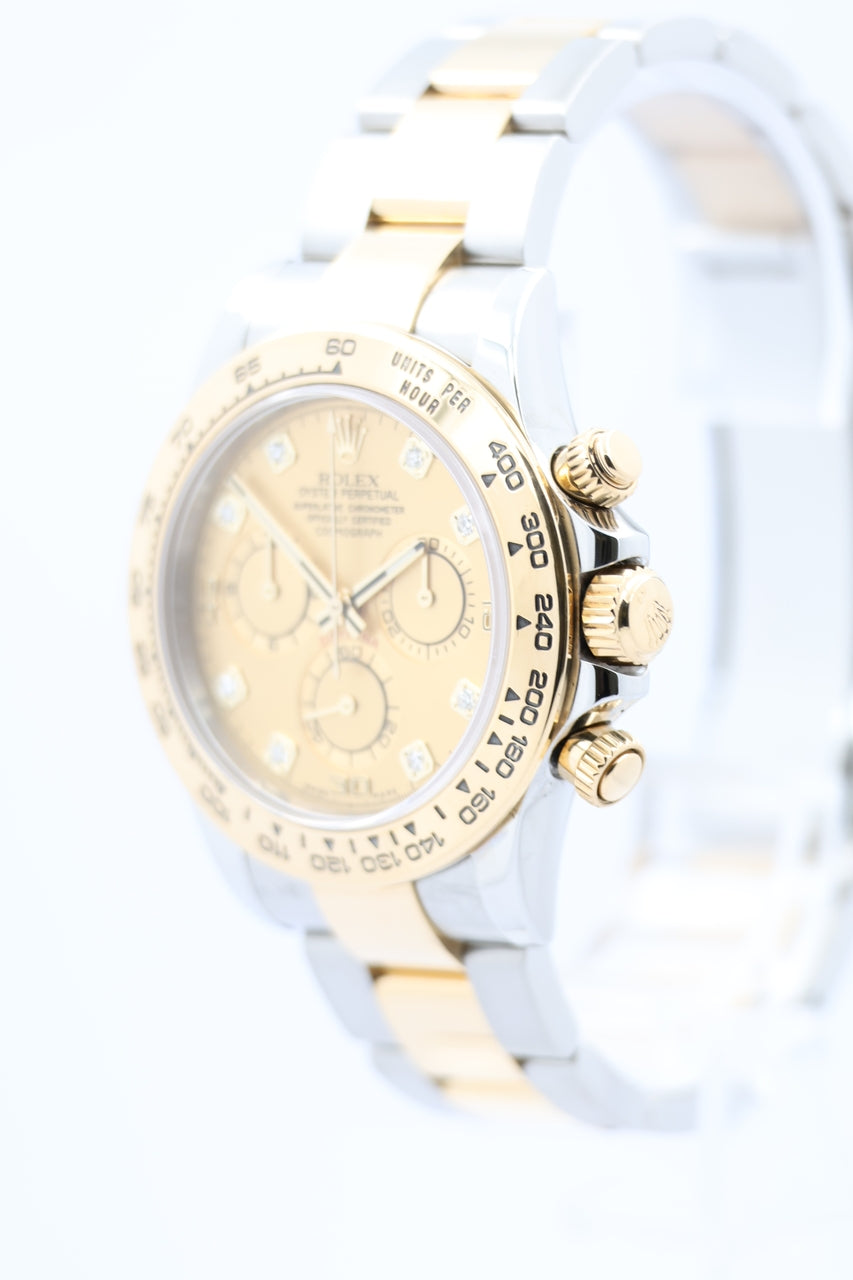 Rolex Daytona 40mm Stahl/Gold Diamant Blatt Herrenuhr 116503 - Detailansicht 2