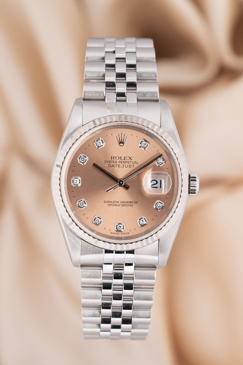 Rolex Datejust 36mm Diamond Automatik Jubilee Service Papiere 16234 - Thumbnail