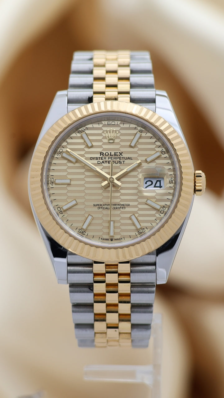 Rolex Datejust 41 Motif Ziffernblatt Gold Automatik 126333 - Main product image