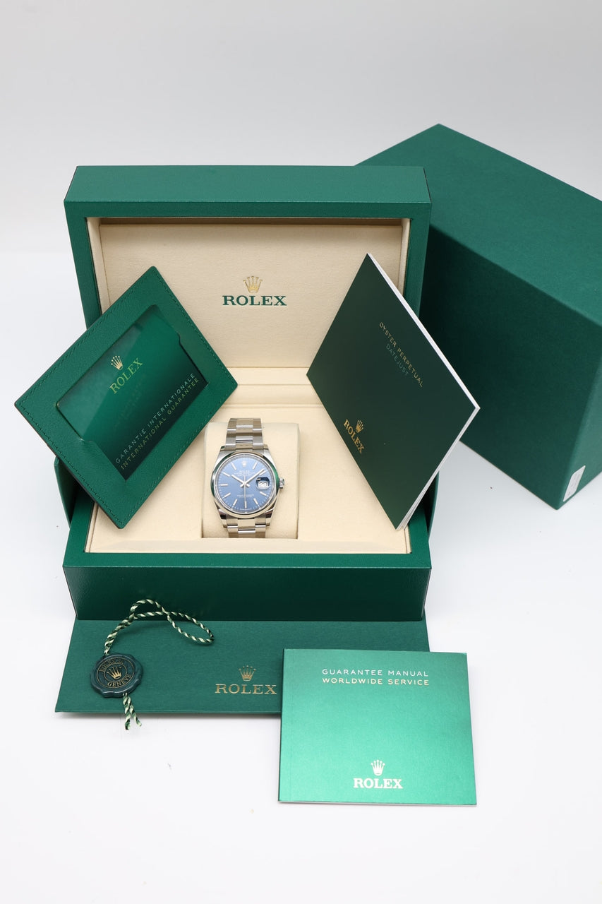 Rolex Datejust 36mm Automatik Blau NEU 2026 126200 - Papiere und oder Lieferumfang
