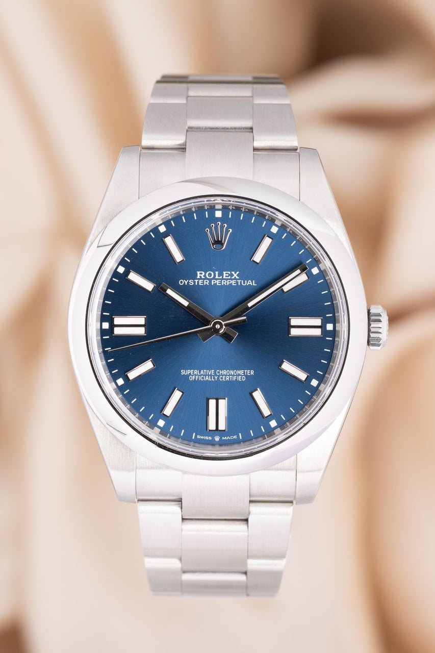 Rolex Oyster Perpetual blau 41mm Automatik Herrenuhr 124300 - Thumbnail