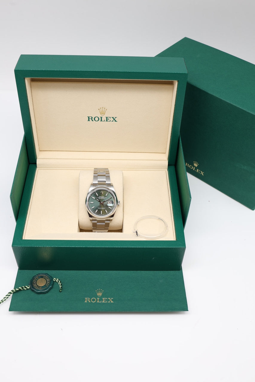 Rolex Datejust 36mm Automatik Grün NEU  126200 - Papiere und oder Lieferumfang