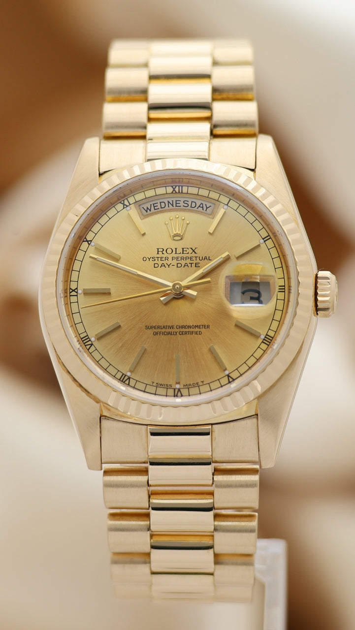 Rolex Day-Date 36 President 18K Gelbgold Automatik 18238 - Thumbnail