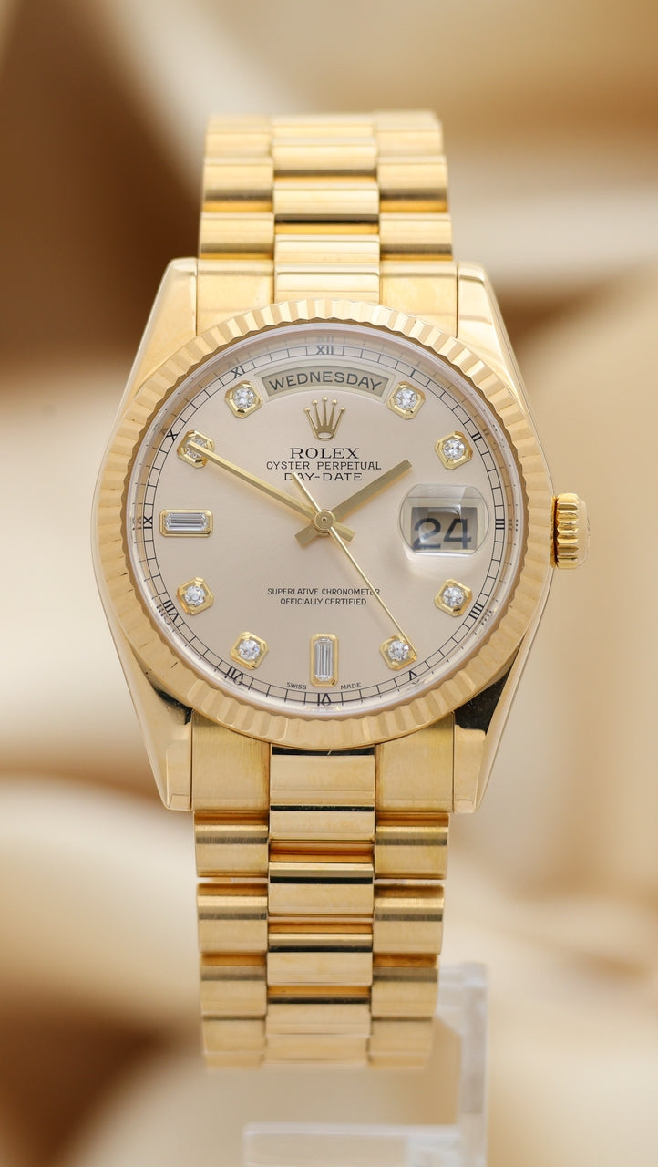 Rolex Day-Date 36 Automatik Herrenuhr Diamond-Dial 118238 - Main product image