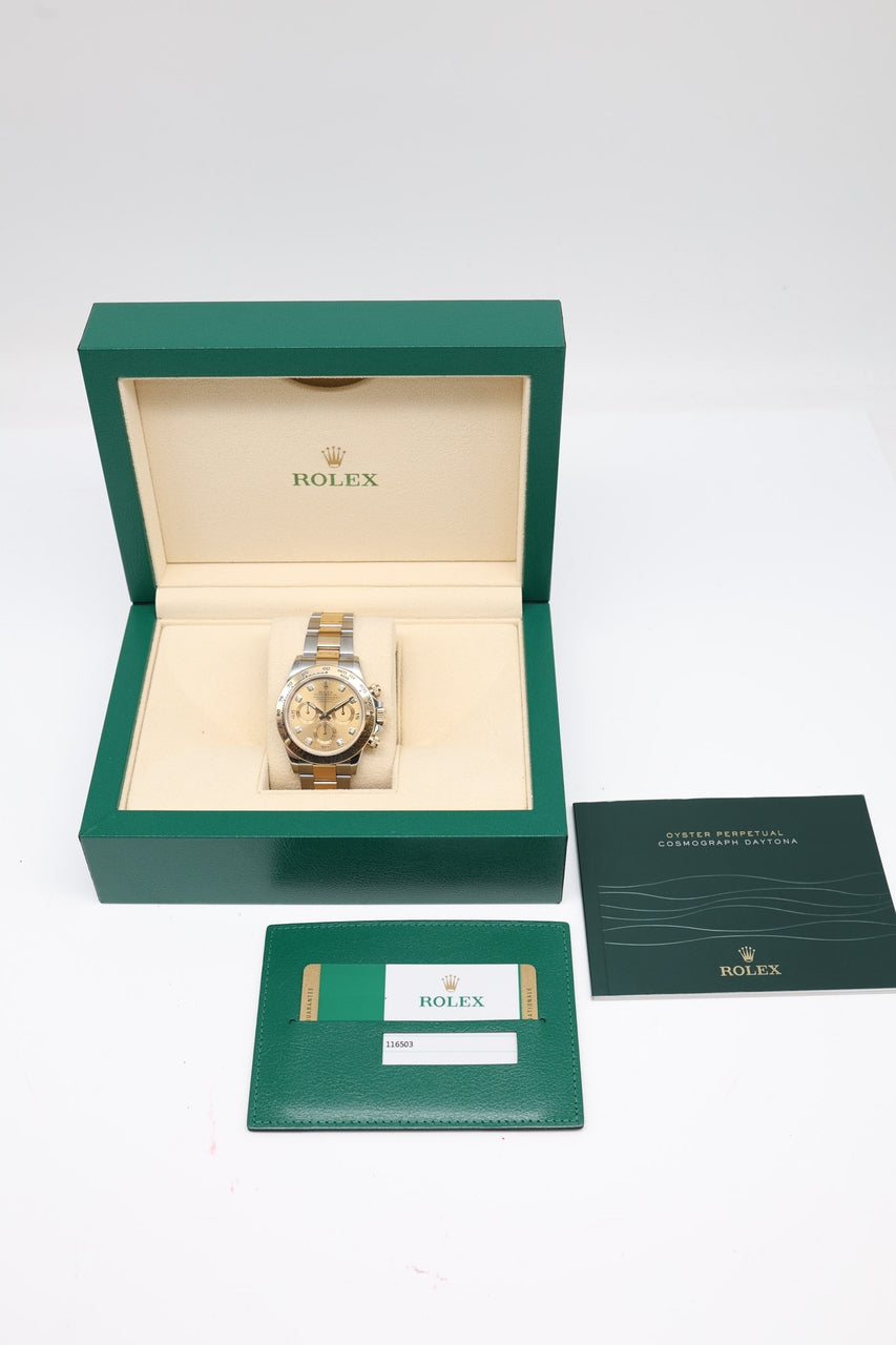 Rolex Daytona Stahl/Gold Diamond Dial 116503 - Papiere und oder Lieferumfang