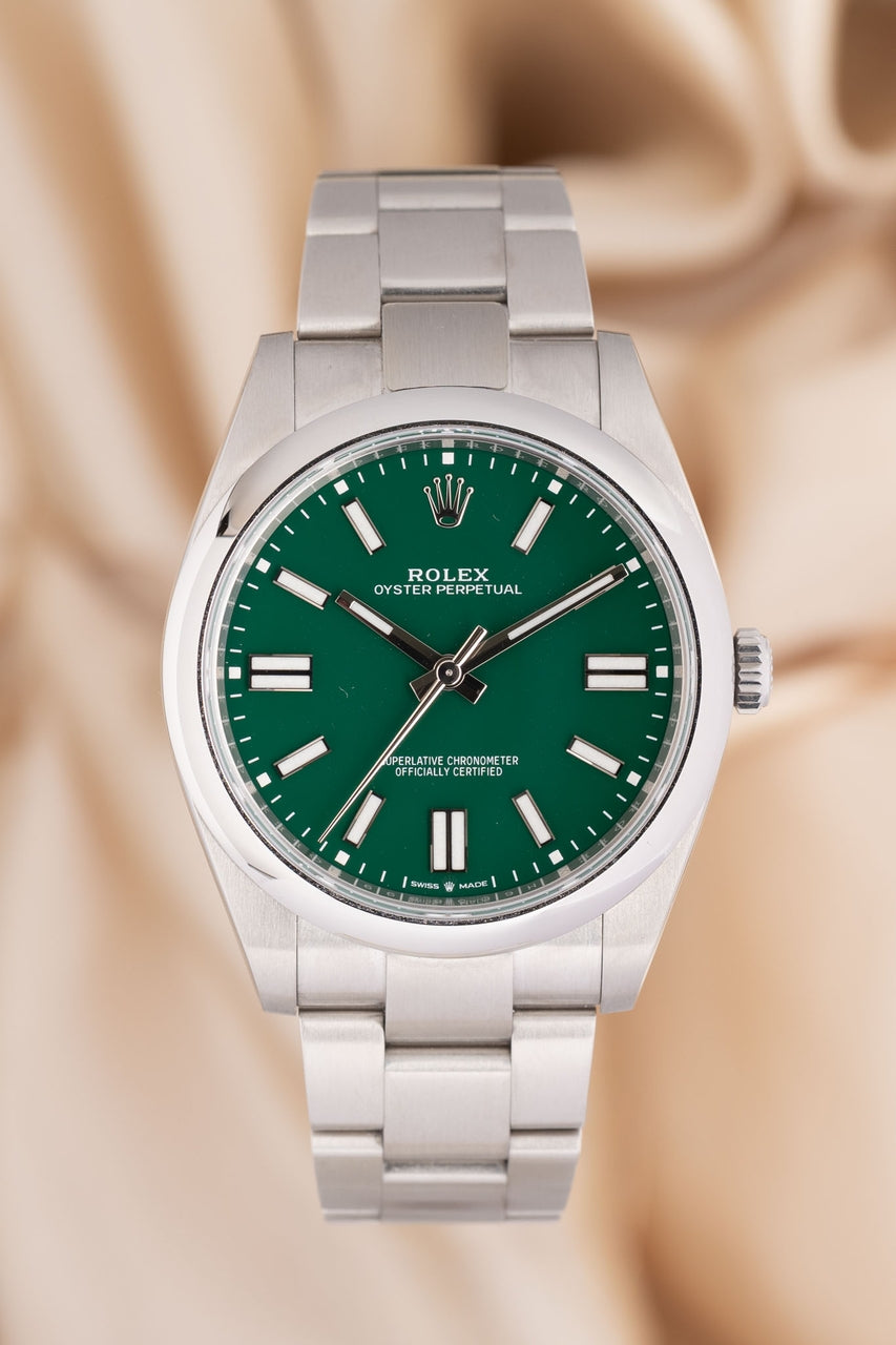 Rolex Oyster Perpetual 41mm Automatik Herrenuhr Grün 124300 - Thumbnail