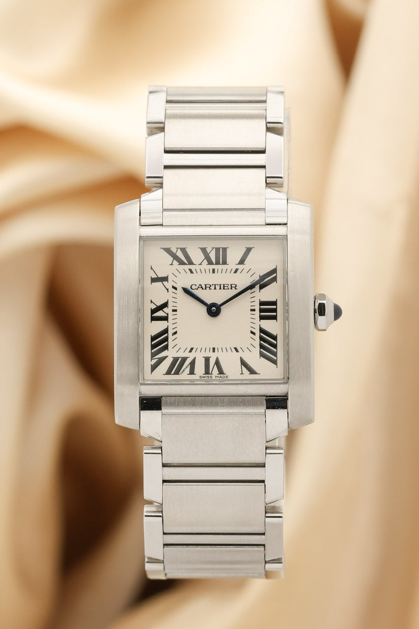 Cartier Tank Française Quarz 25mm Damenuhr WSTA0005 - Thumbnail