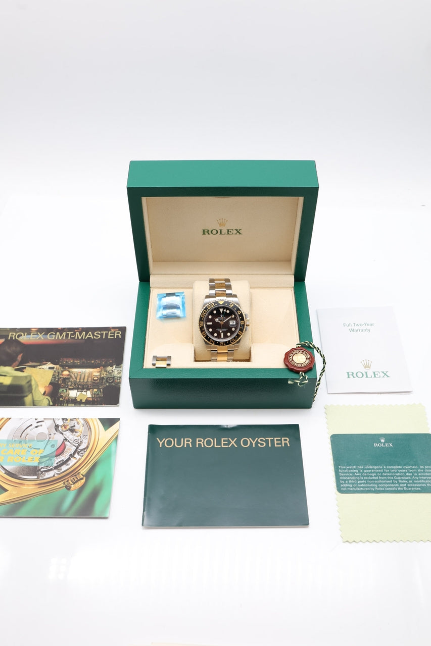 Rolex GMT-Master II Stahl/Gold Automatik LC100 Servicehistorie 116713LN - Papiere und oder Lieferumfang