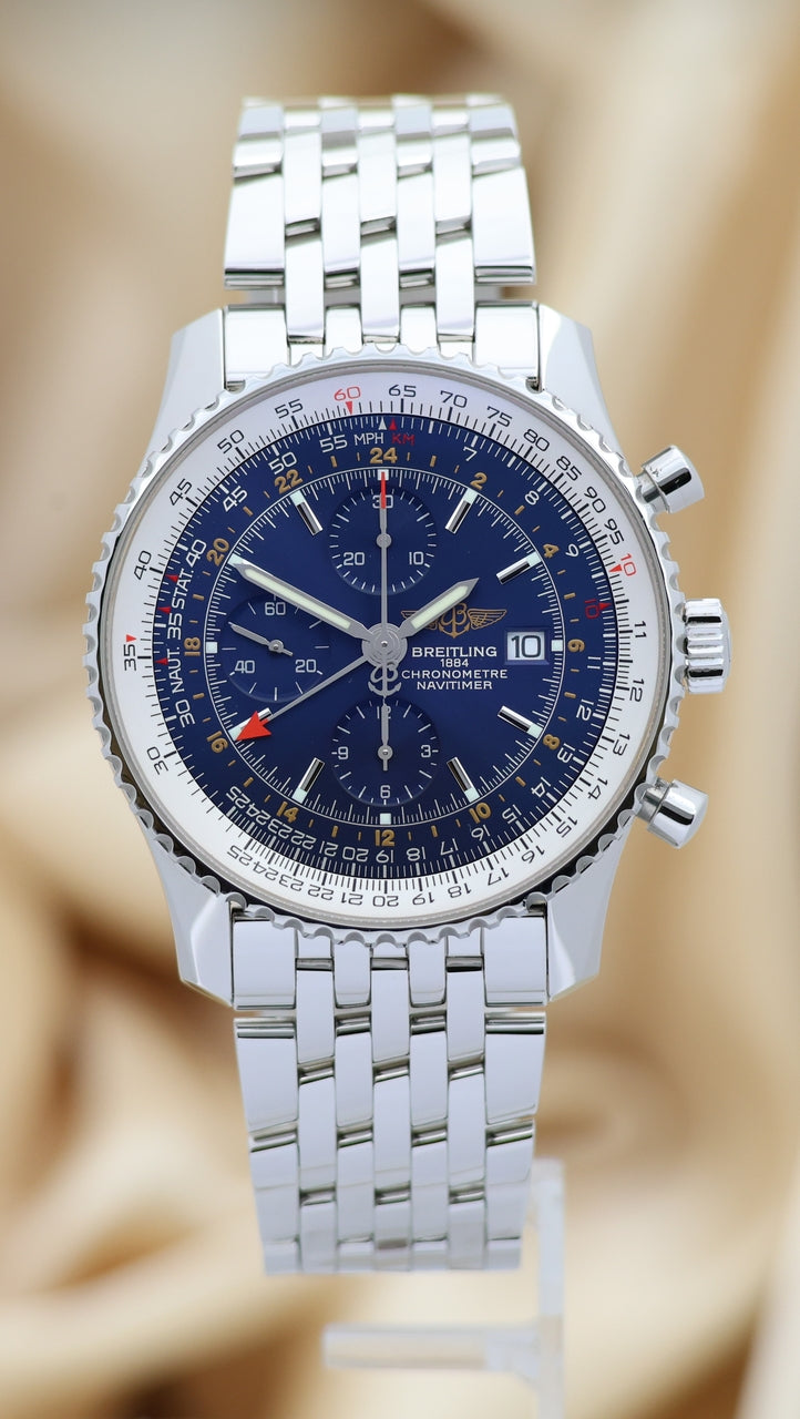 Breitling Navitimer World GMT 46mm Automatik Herrenuhr  A24322 - Thumbnail