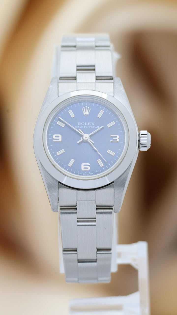Rolex Oyster Perpetual 25mm Automatik Blau 76080 - Thumbnail