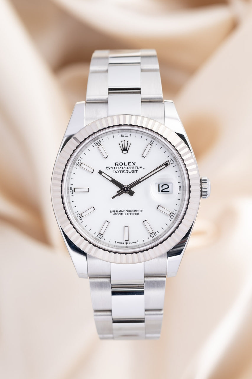 Rolex Datejust 41mm Herrenuhr Automatik Weiß 126334 - Thumbnail