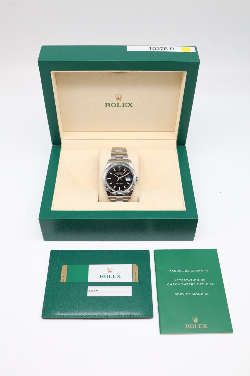 Rolex Datejust 41 Automatik Herrenuhr Schwarz 126300 - Papiere und oder Lieferumfang