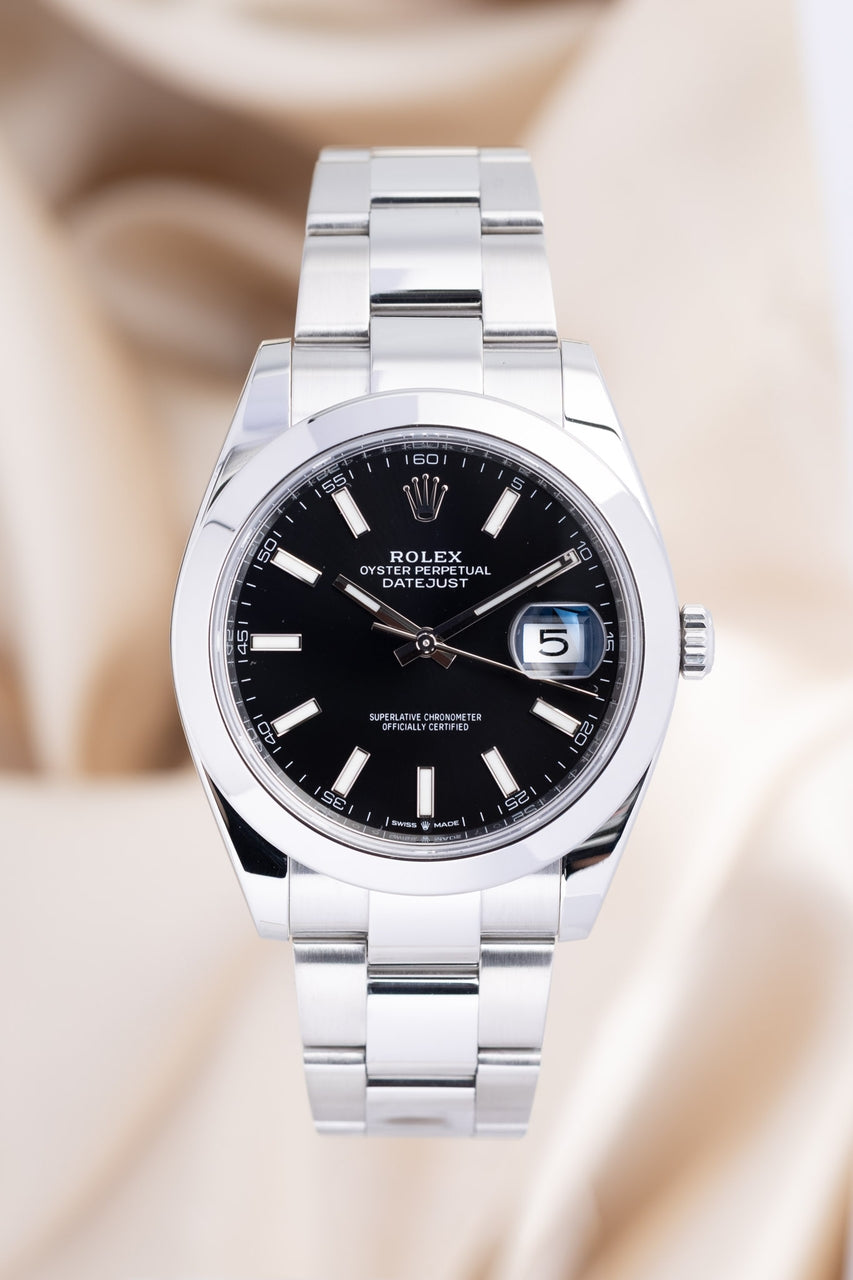 Rolex Datejust 41 Automatik Herrenuhr Schwarz 126300 - Thumbnail