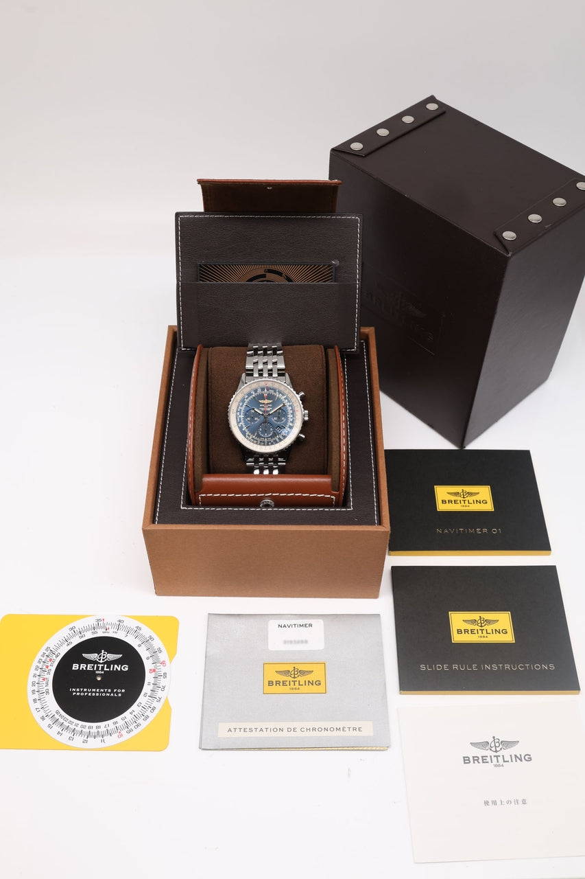 Breitling Navitimer B01 Chronograph Automatik 46mm Blau AB0127 - Papiere und oder Lieferumfang