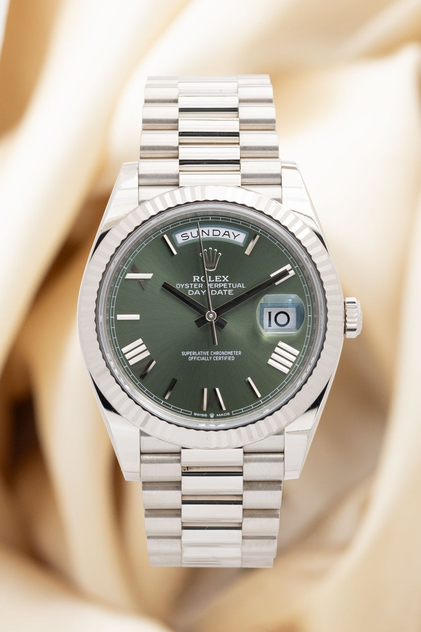 Rolex Day-Date 40 Weißgold "Green Olive Dial" Automatik 228239 - Thumbnail