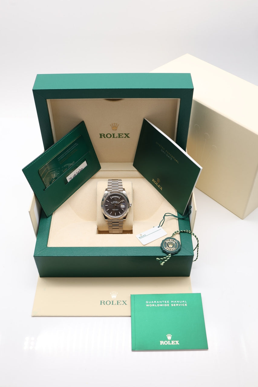 Rolex Day Date 40mm Automatik Weißgold Grau 228239 - Papiere und oder Lieferumfang