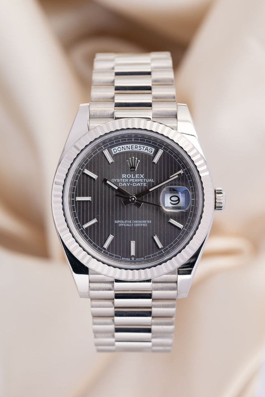 Rolex Day Date 40mm Automatik Weißgold Grau 228239 - Thumbnail