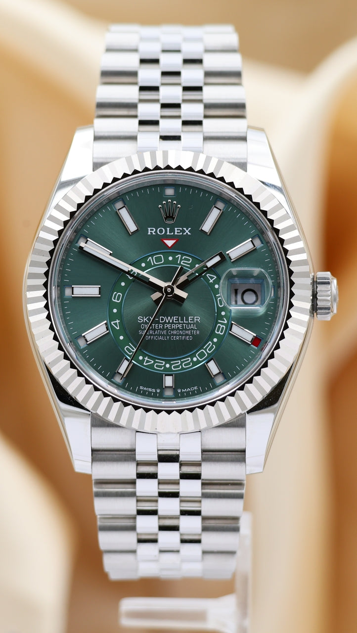 Rolex Oyster Perpetual Sky-Dweller Automatik Grün 336934 Box + og. Papiere
