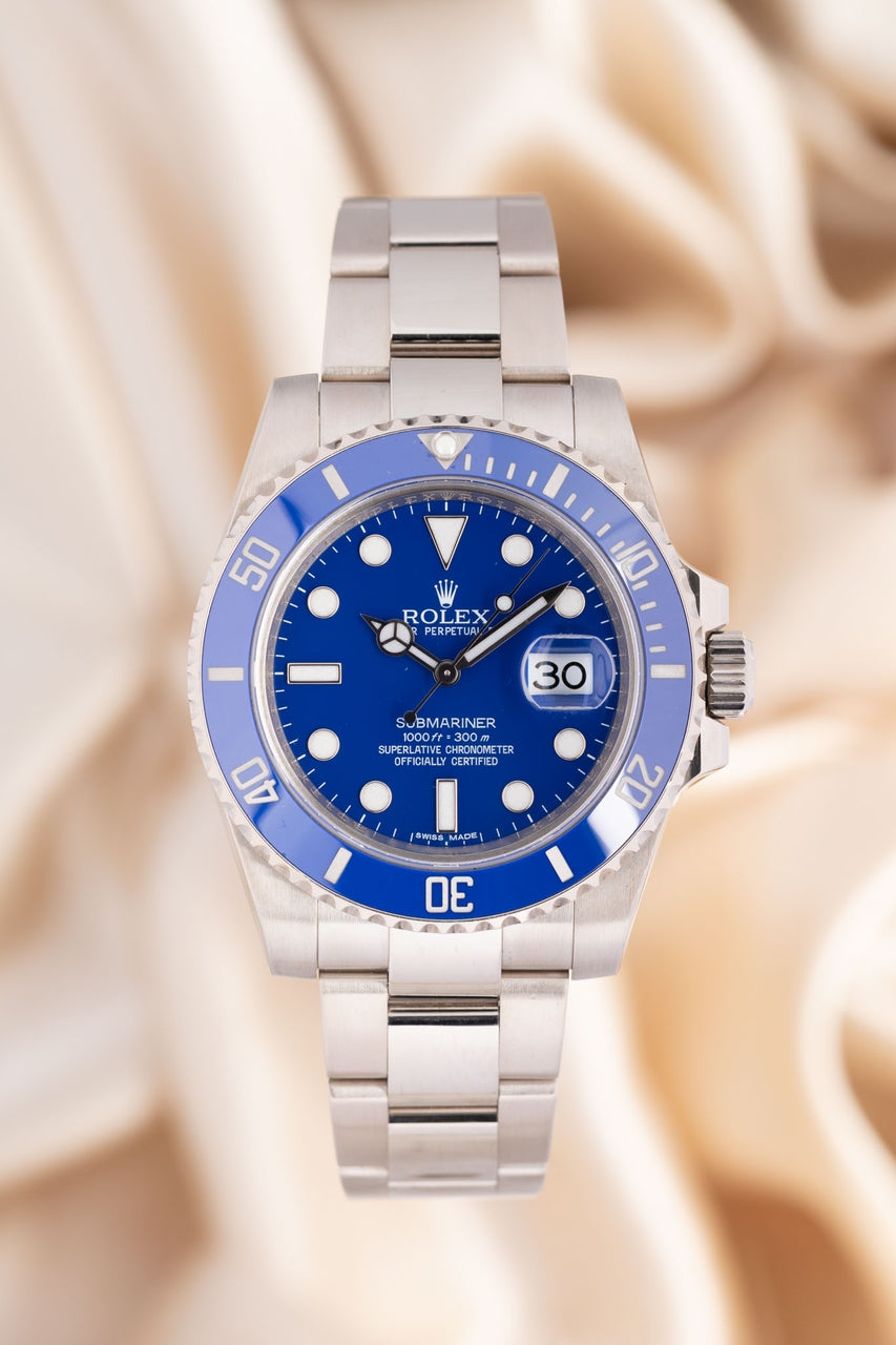 Rolex Submariner Date Automatik Weißgold Smurf 116619LB - Thumbnail
