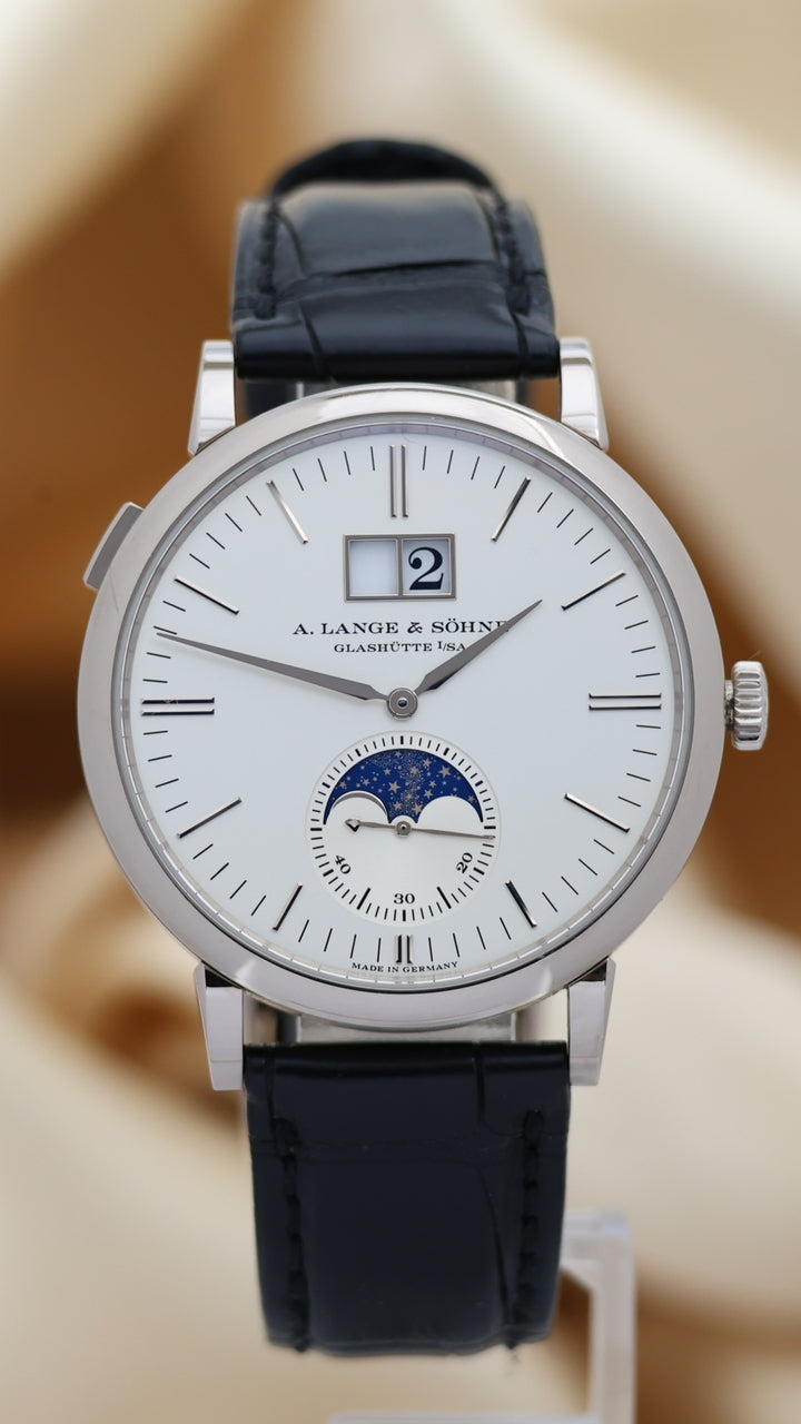 A. Lange und Söhne Saxonia Weißgold Mondphase 40mm Automatik Herrenuhr 384026 - Thumbnail