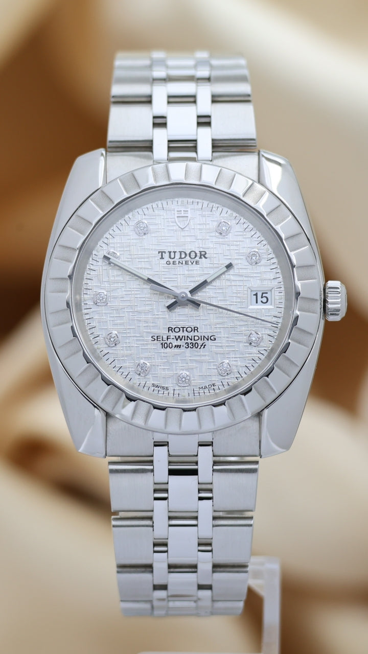 Tudor Classic "Linen Diamond Dial" 38mm Automatik 21010 - Main product image