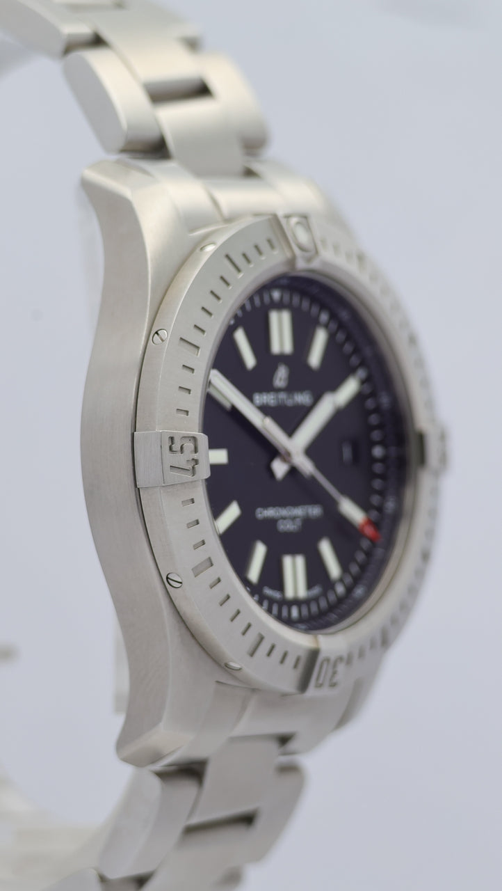 Breitling Colt 44 Automatik Herrenuhr Schwarz A17388 Box + og. Papiere