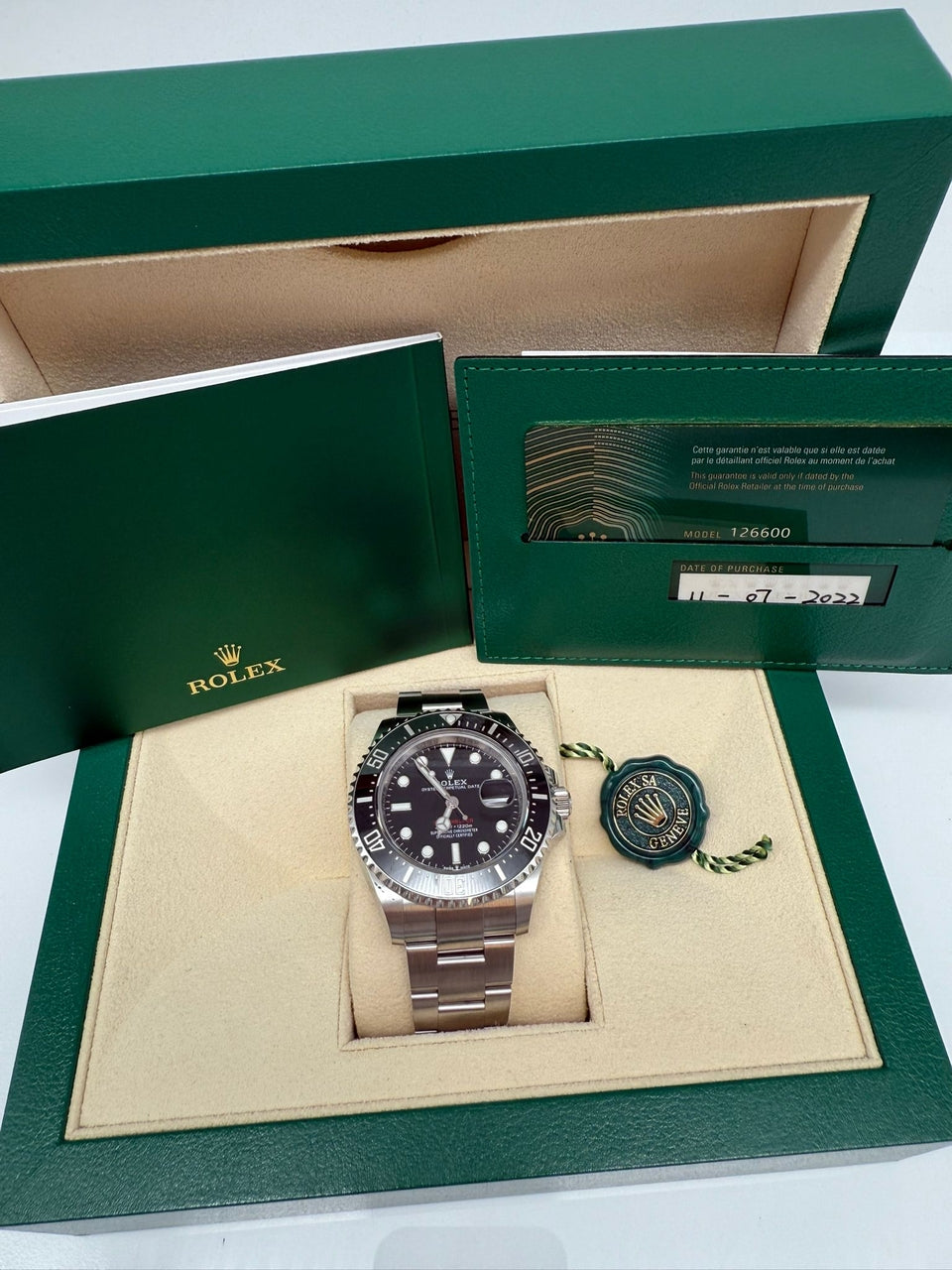 Rolex Sea-Dweller Automatik Herrenuhr Stahl 43mm 126600 - Papers and documentation