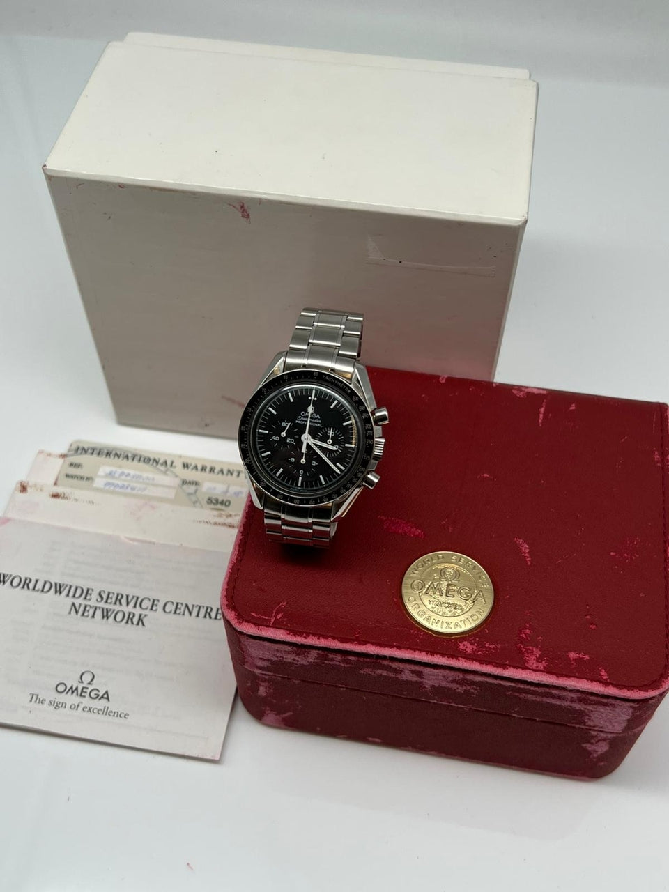 Omega Speedmaster Professional Moonwatch 42mm Handaufzug Herrenuhr 35705000 - Papiere und oder Lieferumfang