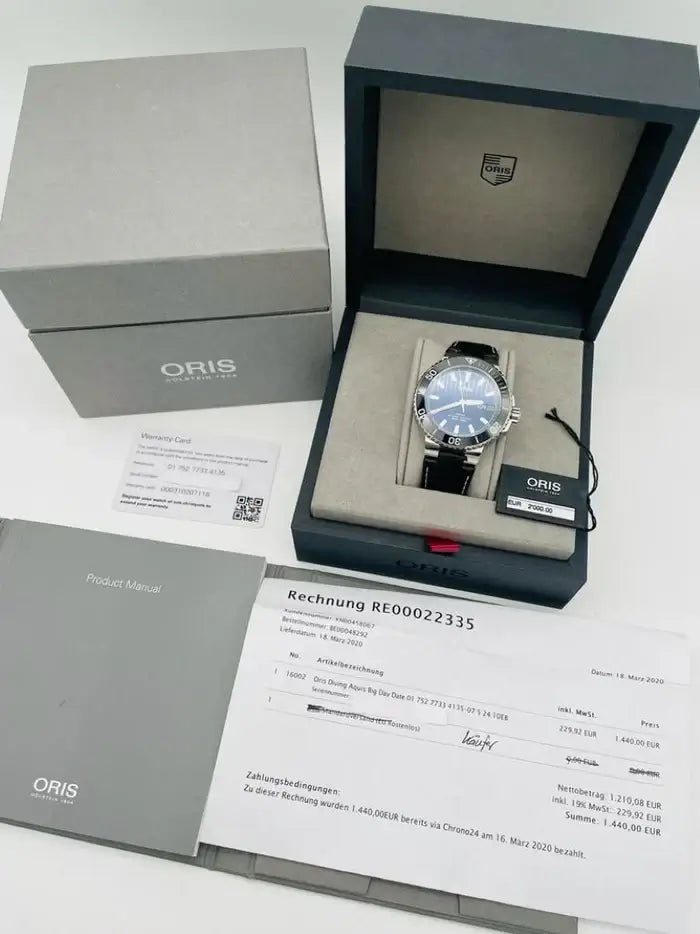 Oris Aquis Big Day Date Automatik Herrenuhr 01.752.7733.4135 Box + og. Papiere