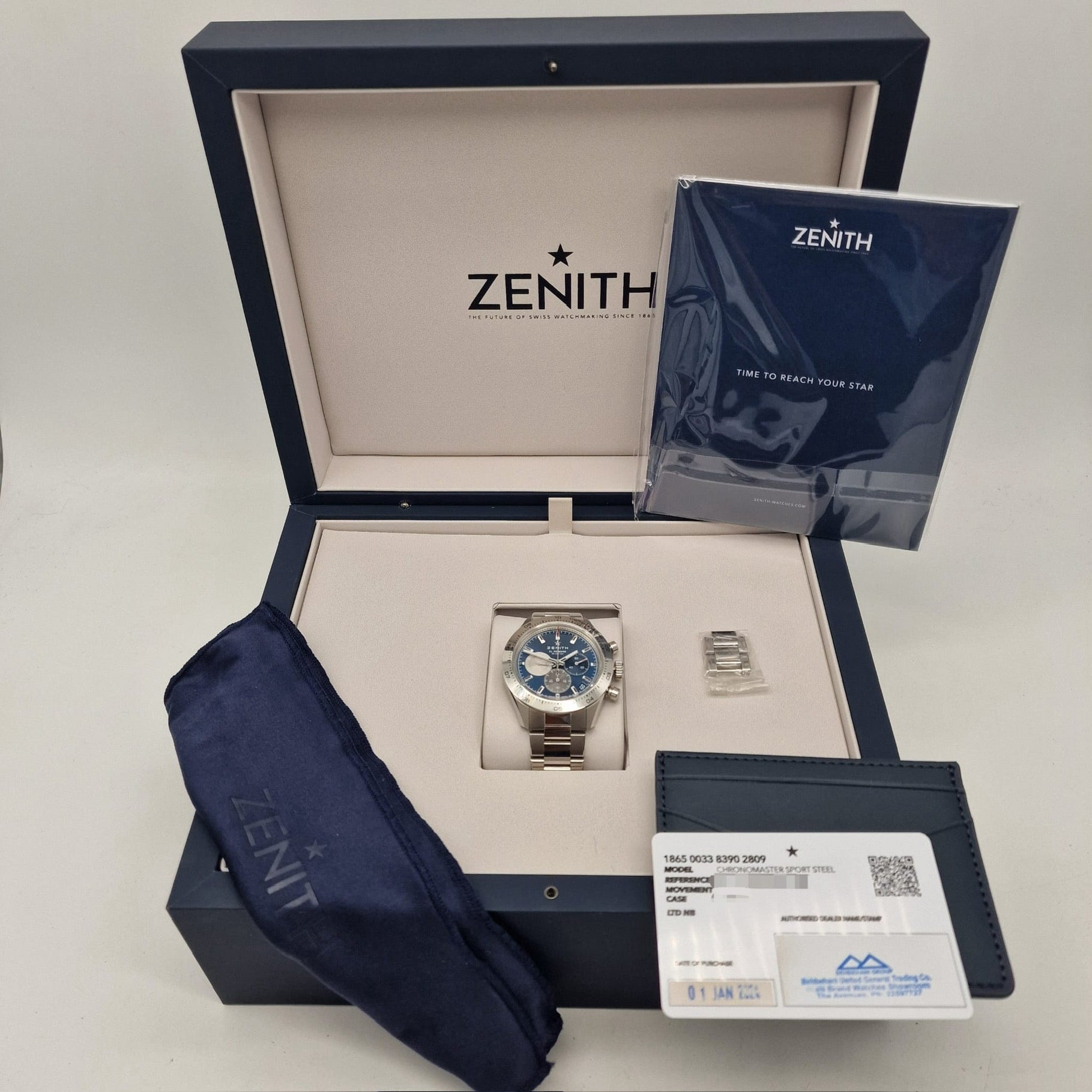 Zenith Chronomaster Sport 41mm Automatic Men's Watch 03.3114.3600/51.M3100 Box + above papers