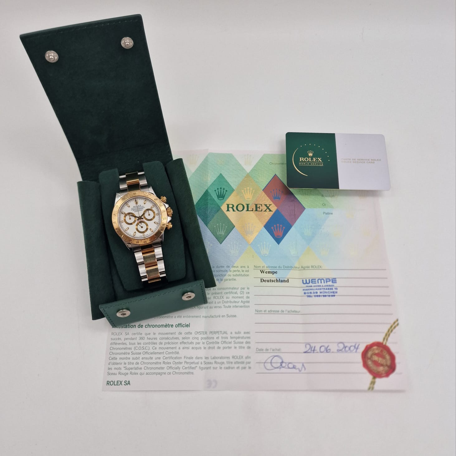 Rolex Daytona 40 Stahl/Gold Automatik mit Rolex Service  116523 Box + og. Papiere