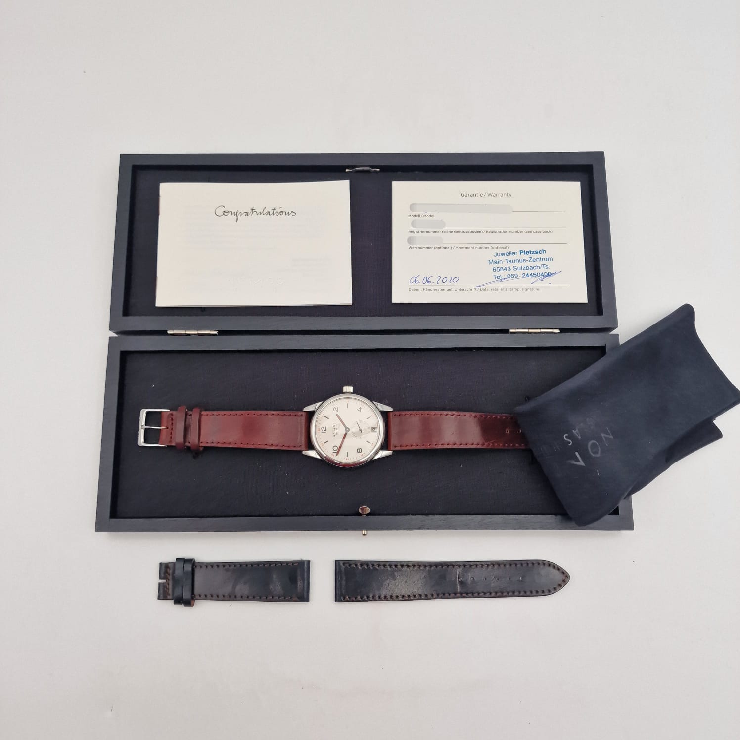 Nomos Glashütte Modell Club Handaufzug  4101 Box + og. Papiere