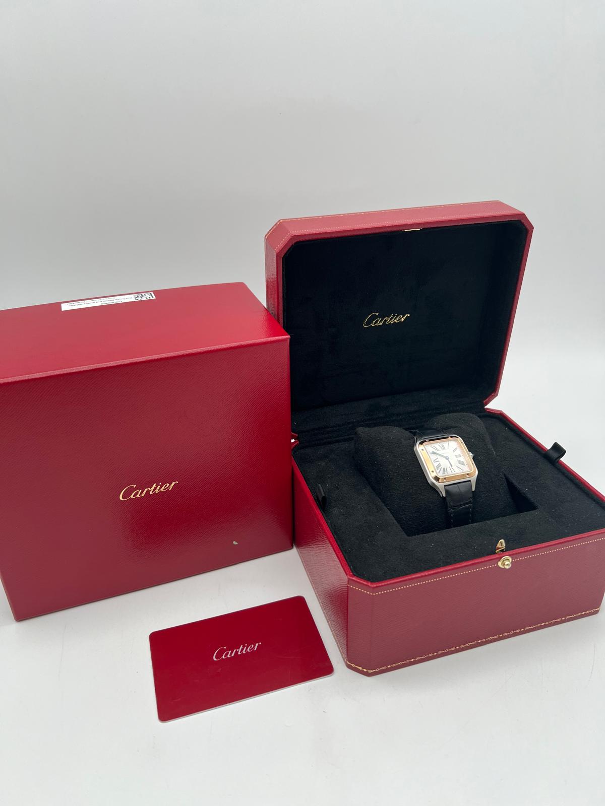 Cartier Santos Dumont 27mm Quarz Damenuhr W2SA0012 Box + og. Papiere