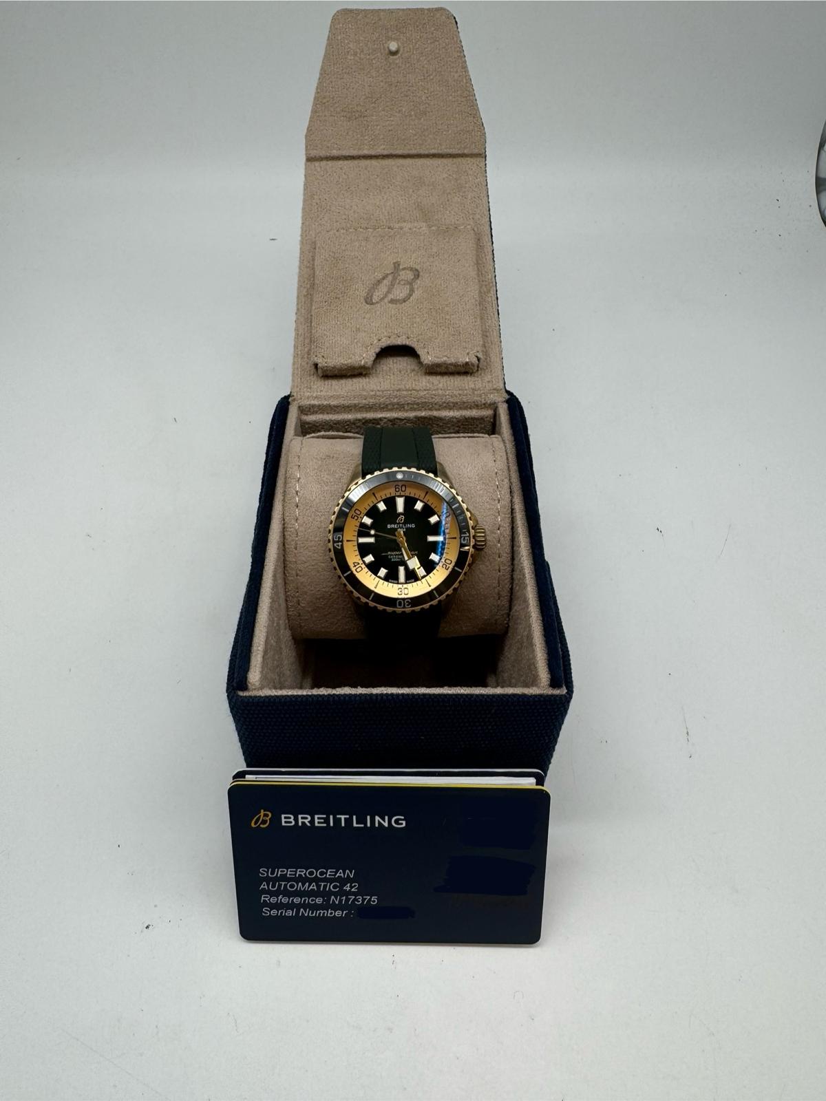 Breitling Superocean 42 Bronze Green Dial  N17375 Box + og. Papiere