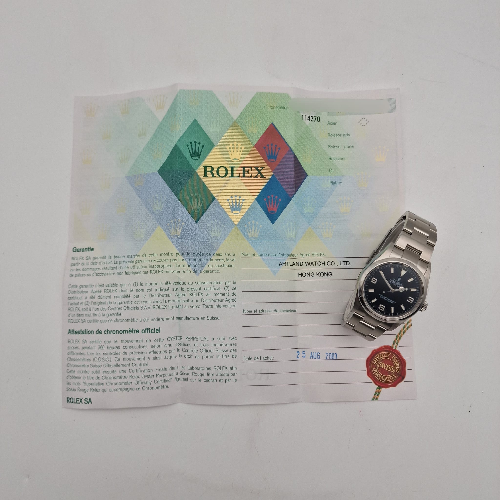 Rolex Explorer 36mm Automatik Herrenuhr 114270 Original Papiere