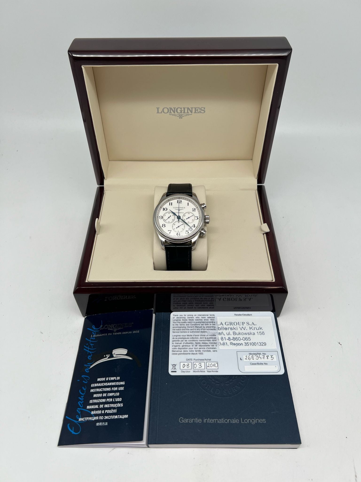 Longines Master Collection Chronograph L2693478 Box + og. Papiere