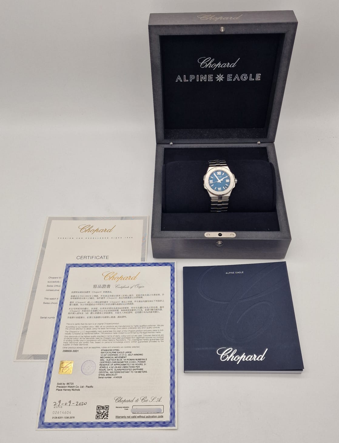 Chopard Alpine Eagle Automatik Blau 298600 Box + og. Papiere