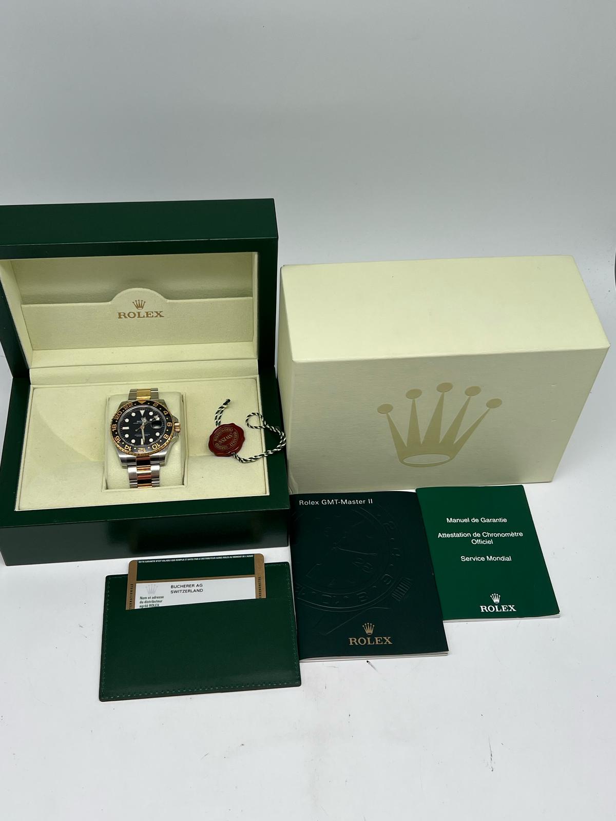 Rolex GMT-Master II Stahl/Gold 40mm Herrenuhr 116713LN Box + og. Papiere