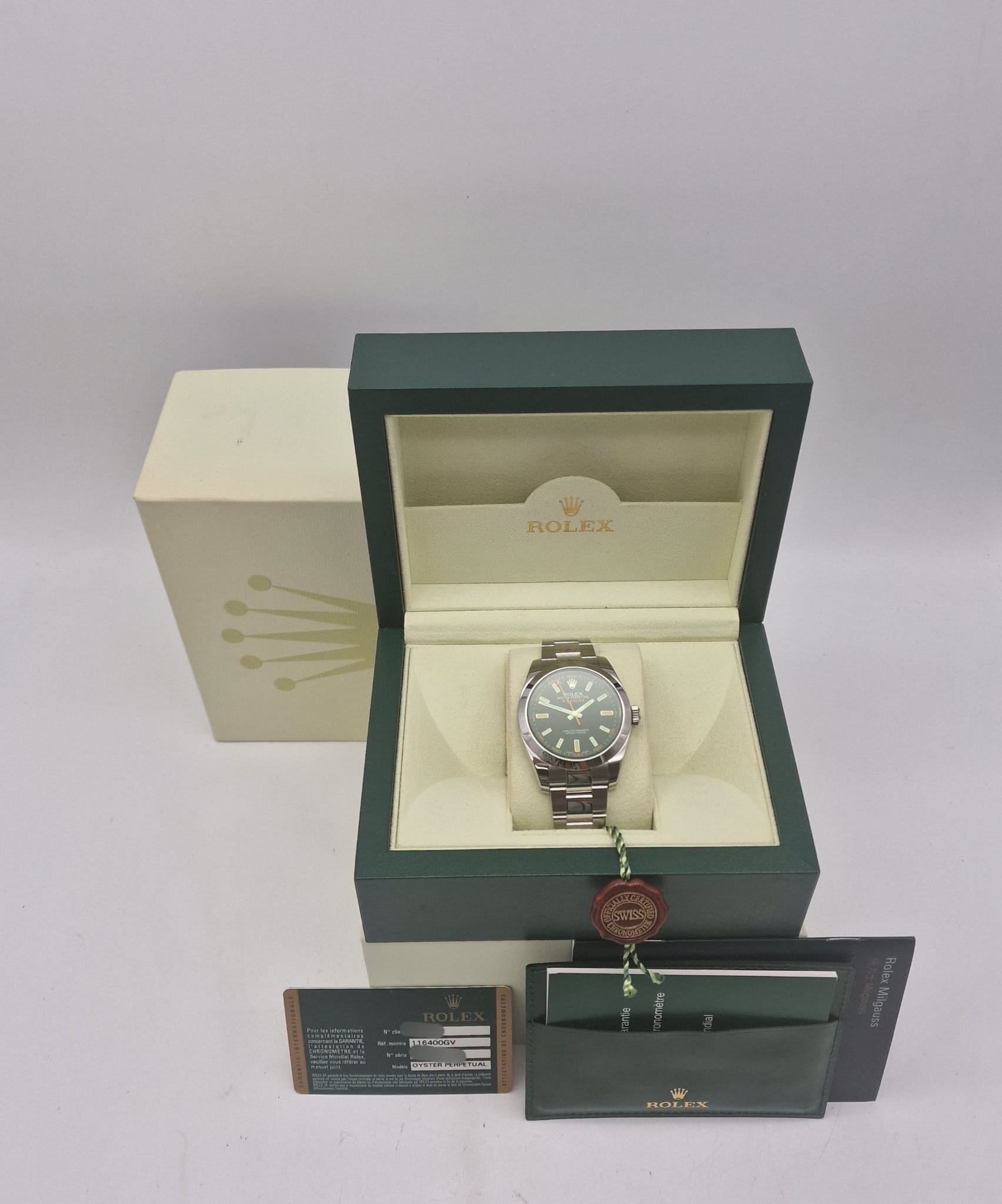 Rolex Milgauss Automatik Herrenuhr  116400GV Box + og. Papiere