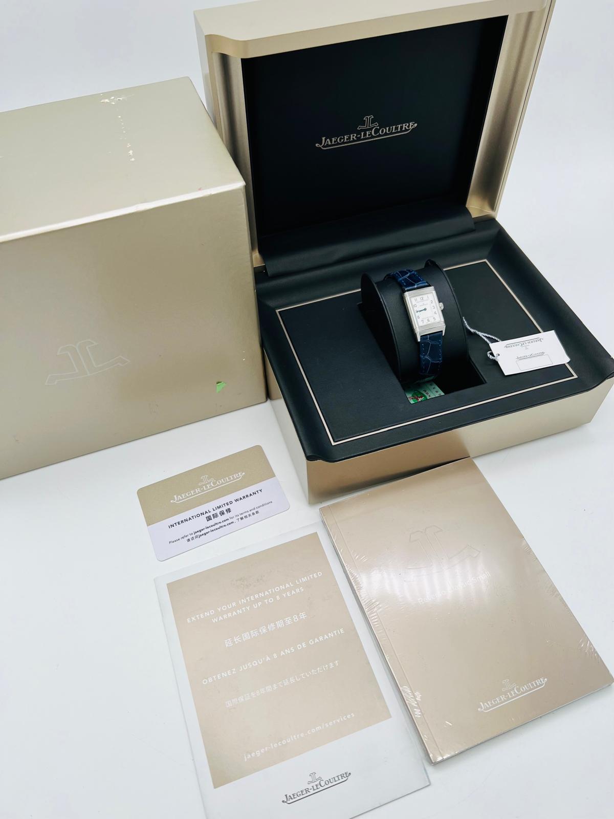 Jaeger-LeCoultre Reverso Classic Small 35.78mm x 21mm Quartz Ladies Watch Q2618540 Box + above papers