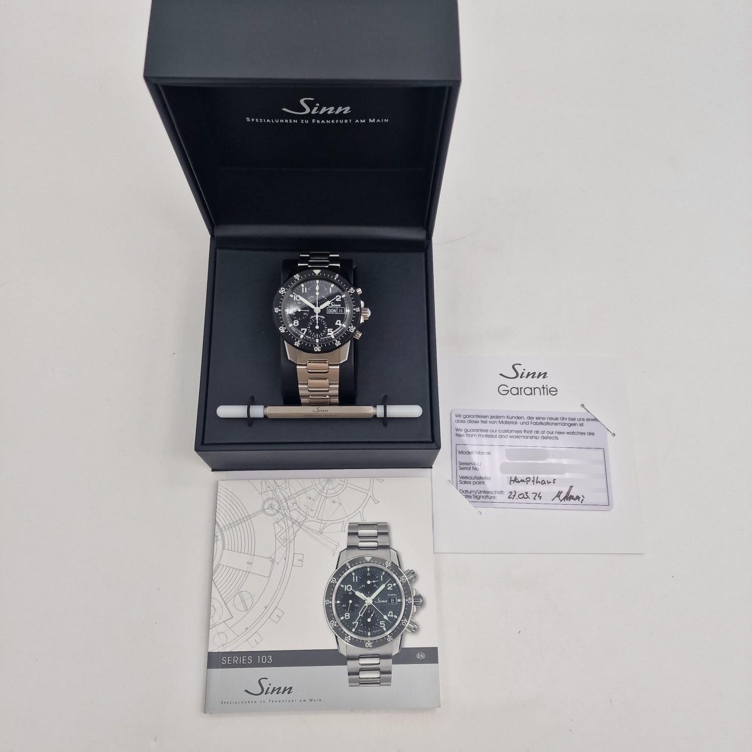 Sinn 103 St Chronograph Automatik aus 2024 103.031 Box + og. Papiere