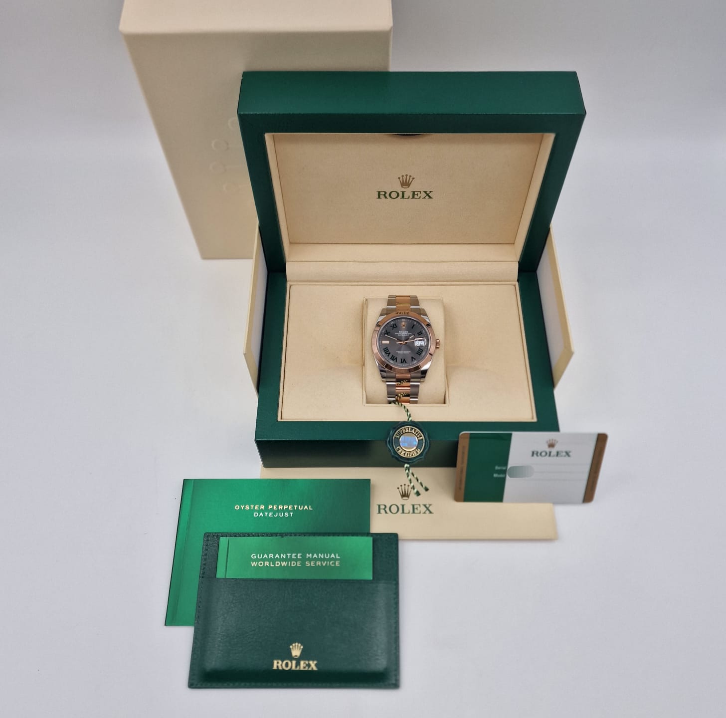 Rolex Datejust "Wimbledon" Roségold Automatik 41 126301 Box + og. Papiere