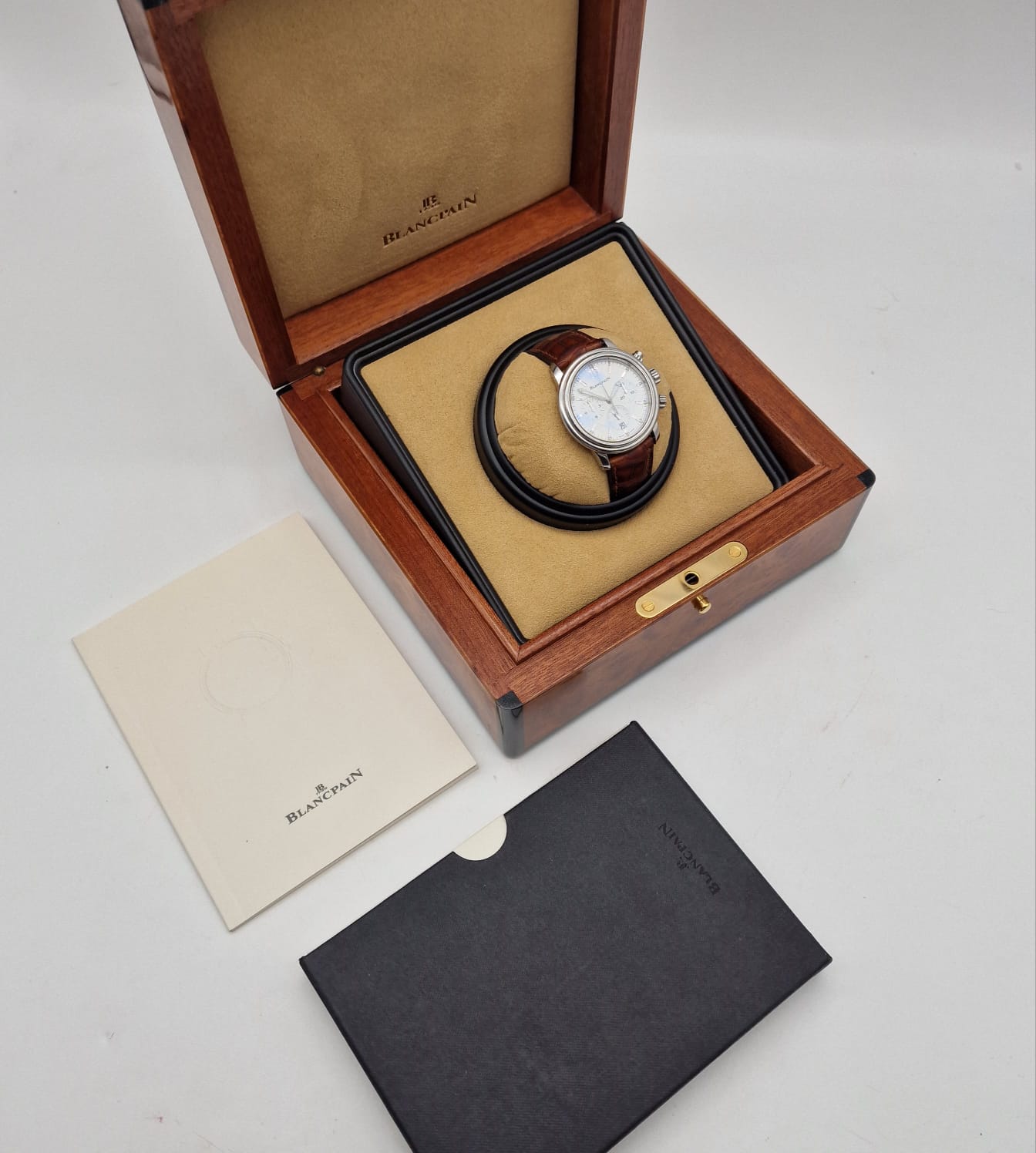 Blancpain Léman Automatik Herrenuhr Weiß  2185112753B Box + og. Papiere