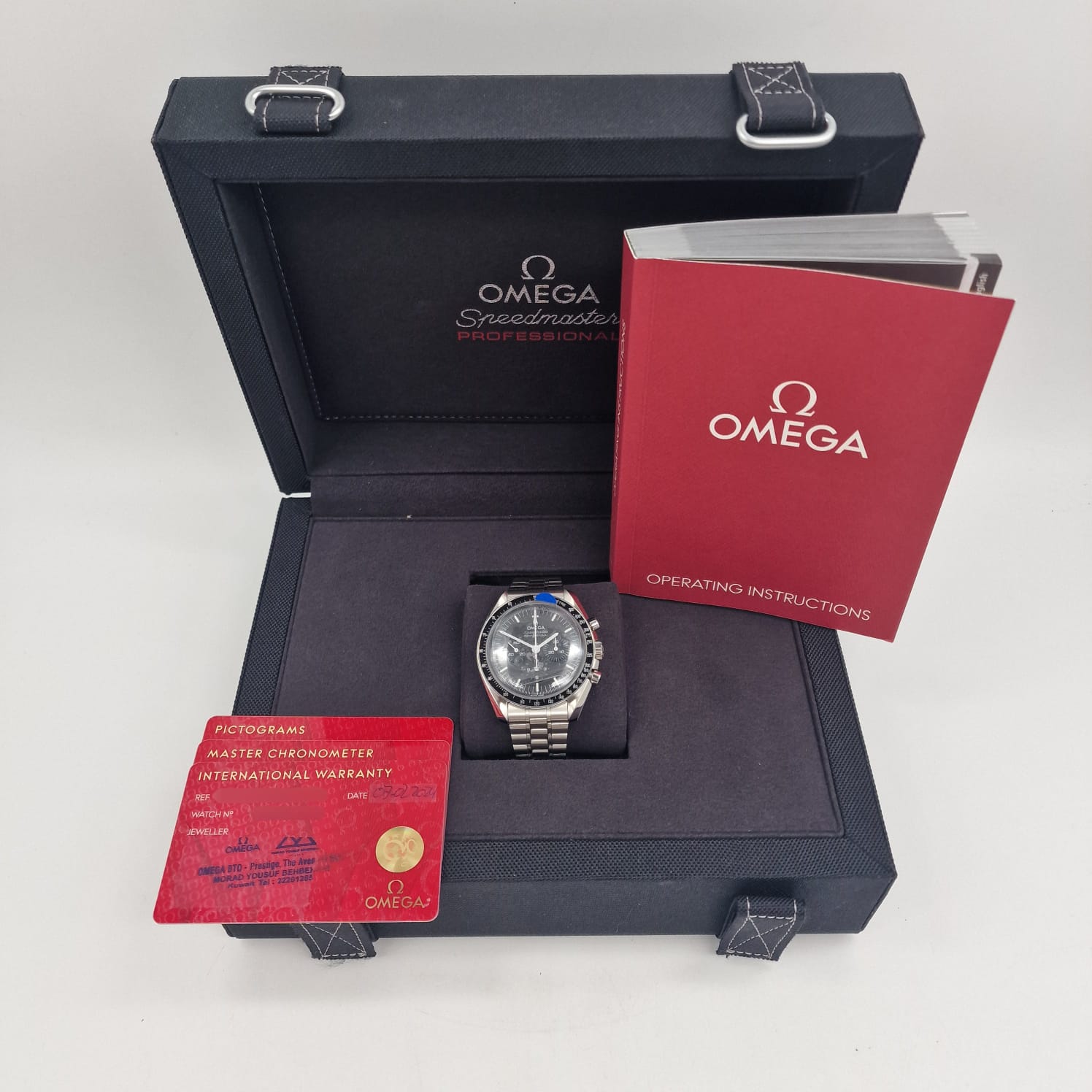 Omega Speedmaster Moonwatch Handaufzug Push-Schließe 31030425001001 Box + og. Papiere