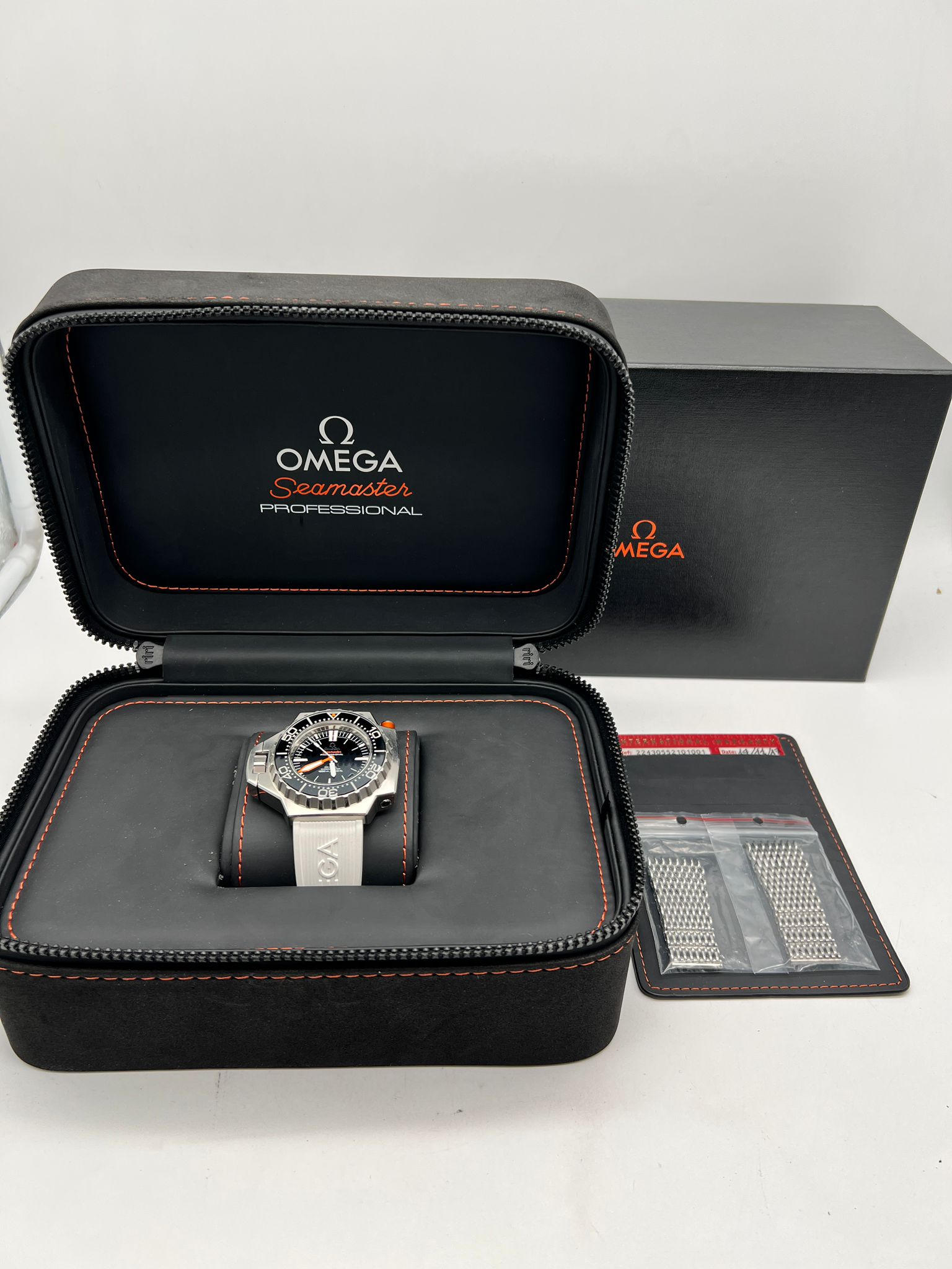 Omega Seamaster PloProf Stahl + Kautschukband 22430552101001 Box + og. Papiere