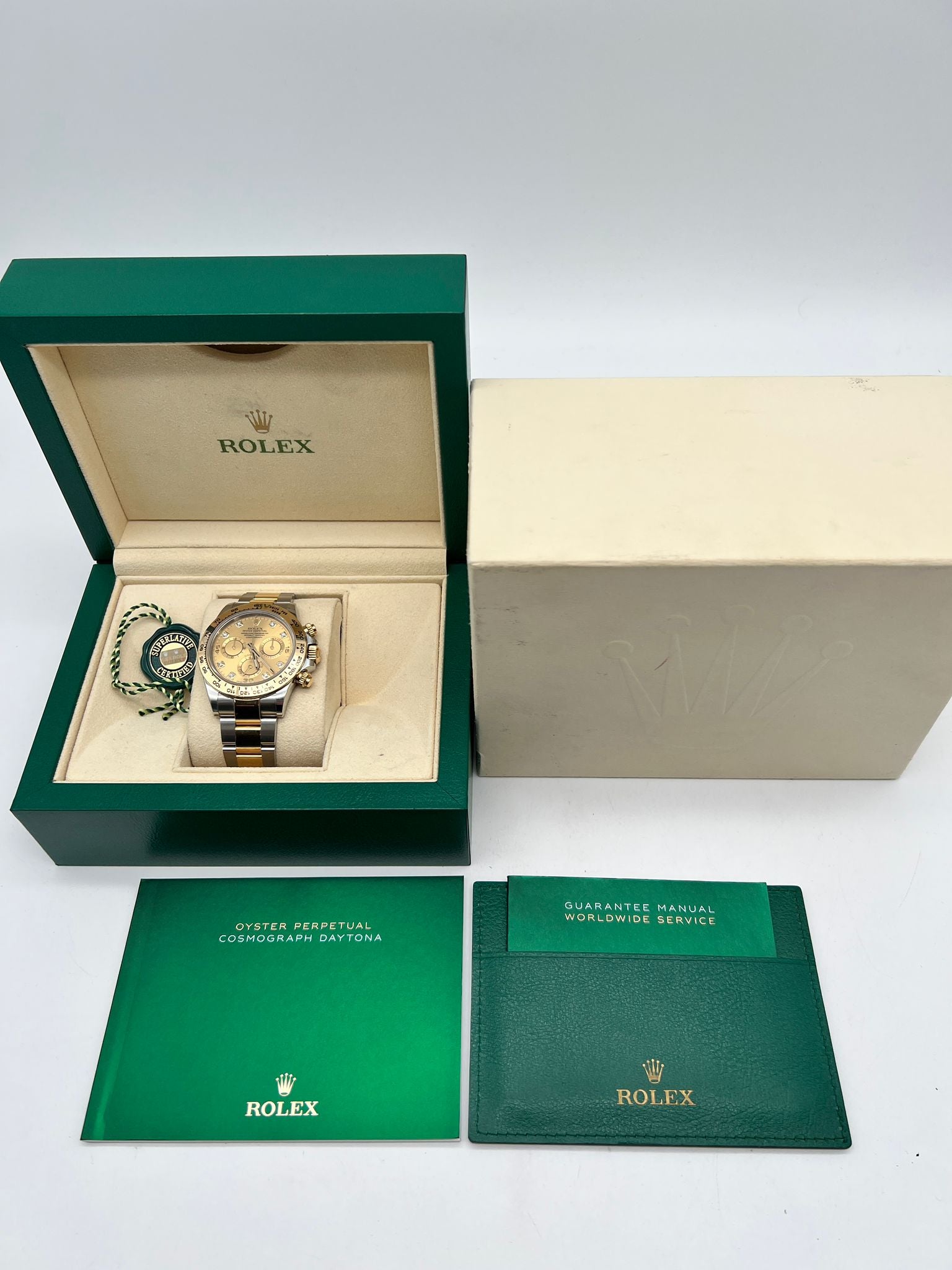 Rolex Daytona Stahl/Gold Diamond Dial 116503 Box + og. Papiere