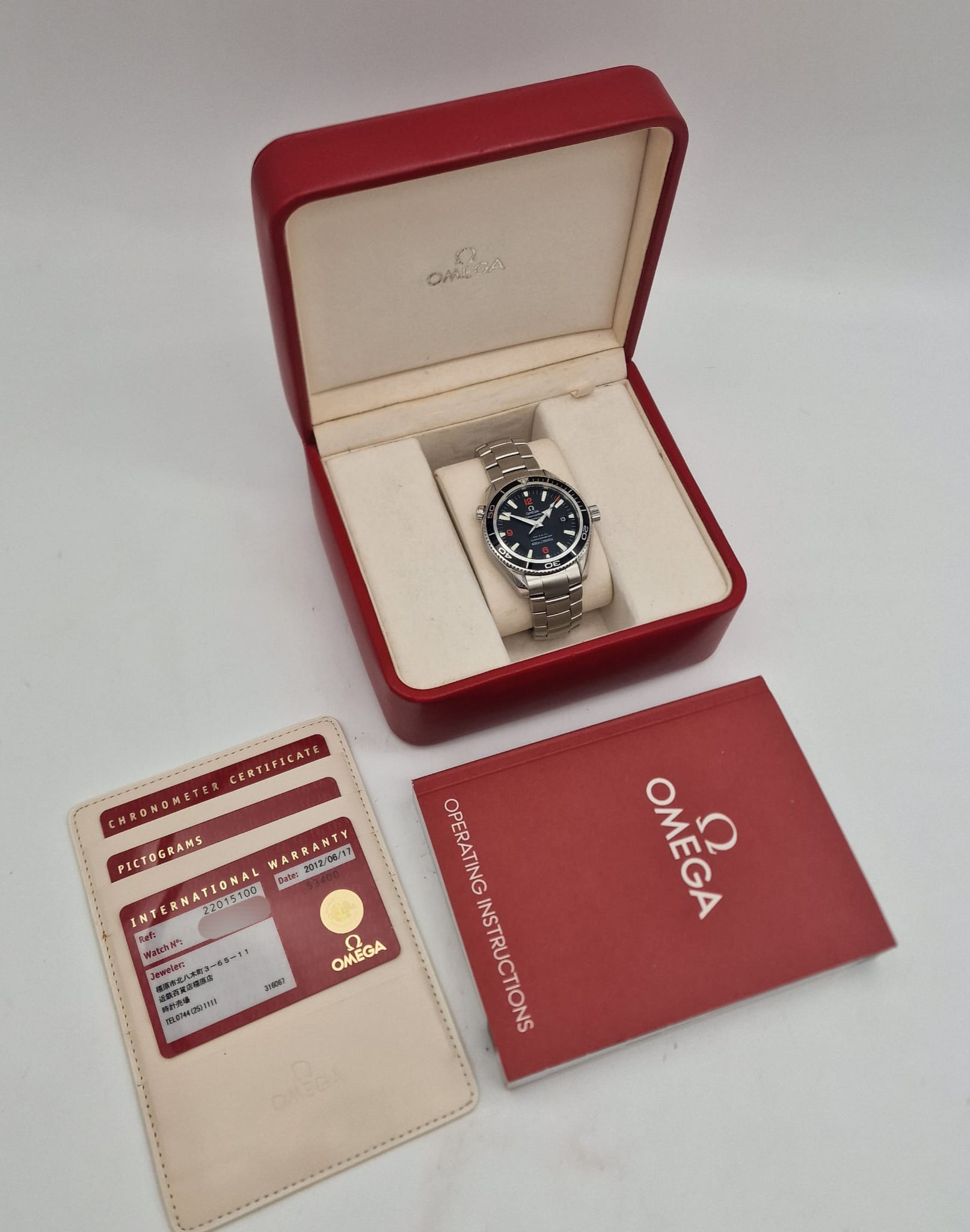 Omega Seamaster Planet Ocean Automatik Herrenuhr  22015100 Box + og. Papiere