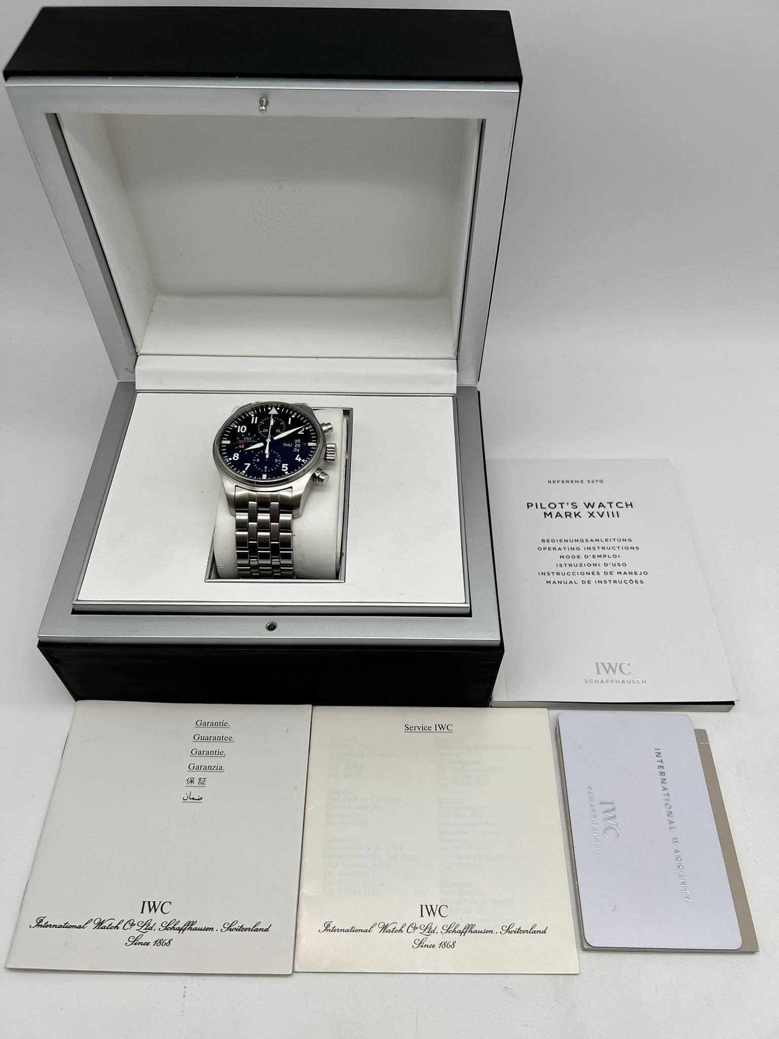 IWC Fliegeruhr Chronograph Schaffhausen Pilot IW377704 Box + og. Papiere